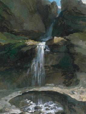 Caspar Wolf The Geltenbach Falls in the Lauenen Valley with an Ice Bridge Norge oil painting art